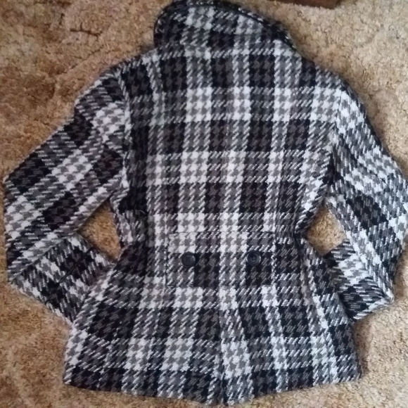 Suzy Shier Fall Winter Houndstooth Plaid Coat - Picture 5 of 6